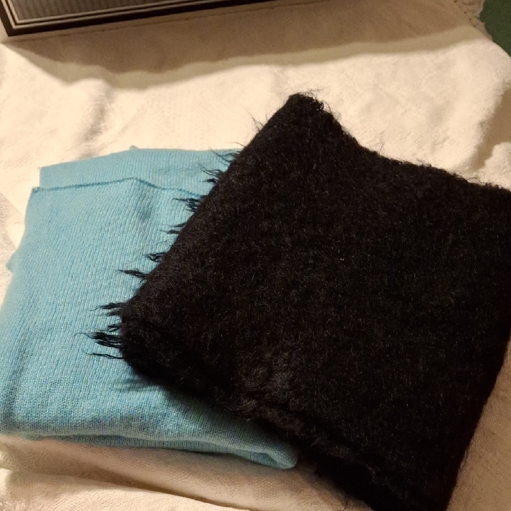 Stylish Black and Blue Scarves
